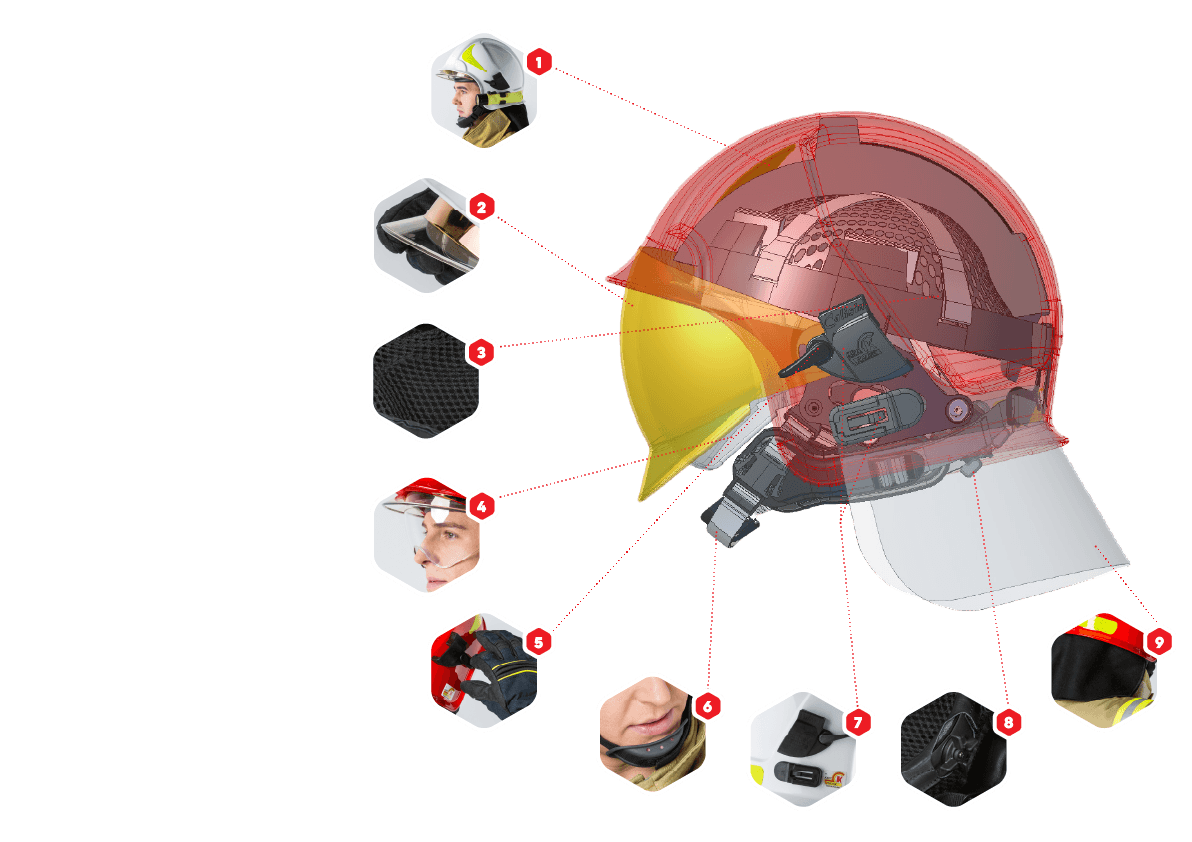 Hełm strażacki VULCAN CV 102 - obrazek 4