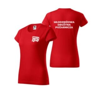 Koszulka damska MDP – logo MDP( Kolory - Piaskowa,Czarna,Czerwona,Biała)