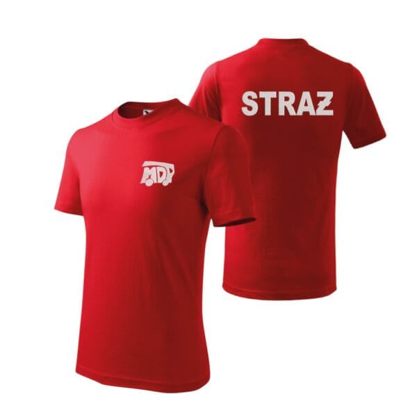 Koszulka dziecięca STRAŻ – logo MDP ( Kolory - Czarna,Czerwona,Biała)