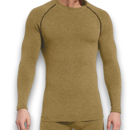 Bielizna termoaktywna trudnopalna kolor piaskowy - bluza z długim rękawem - obrazek 2