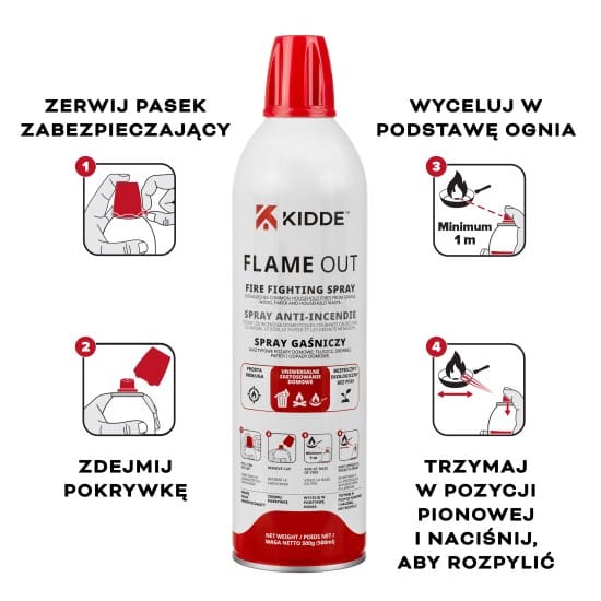 Spray gaśniczy Kidde FlameOut (500 ml) - obrazek 2