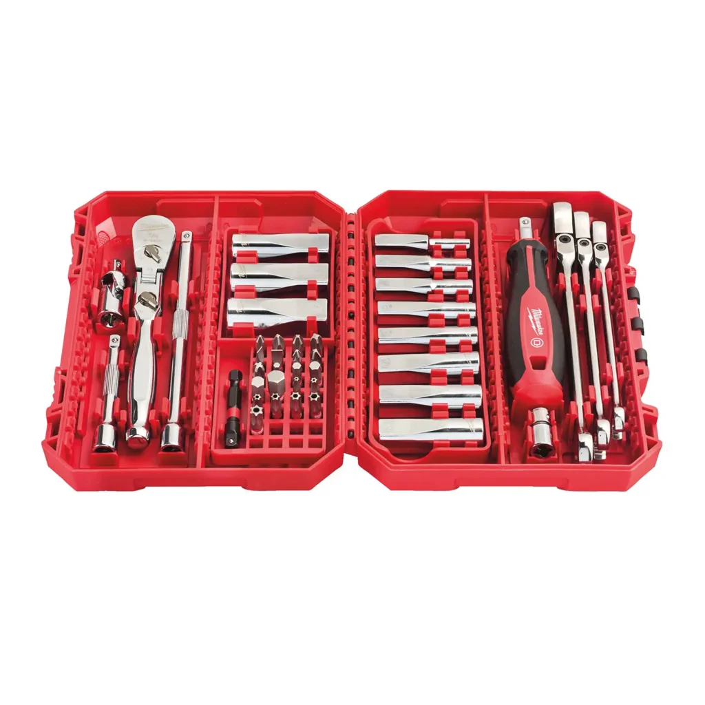 Zestaw z grzechotką 1/4", kluczem i nasadkami premium Milwaukee / 42 elementów