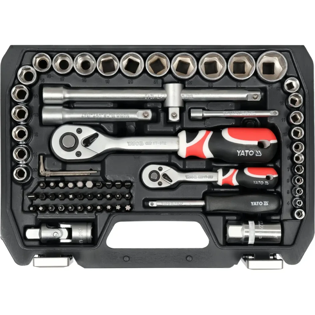 Zestaw narzędziowy 1/2" i 1/4" w walizce 72 elementy Yato