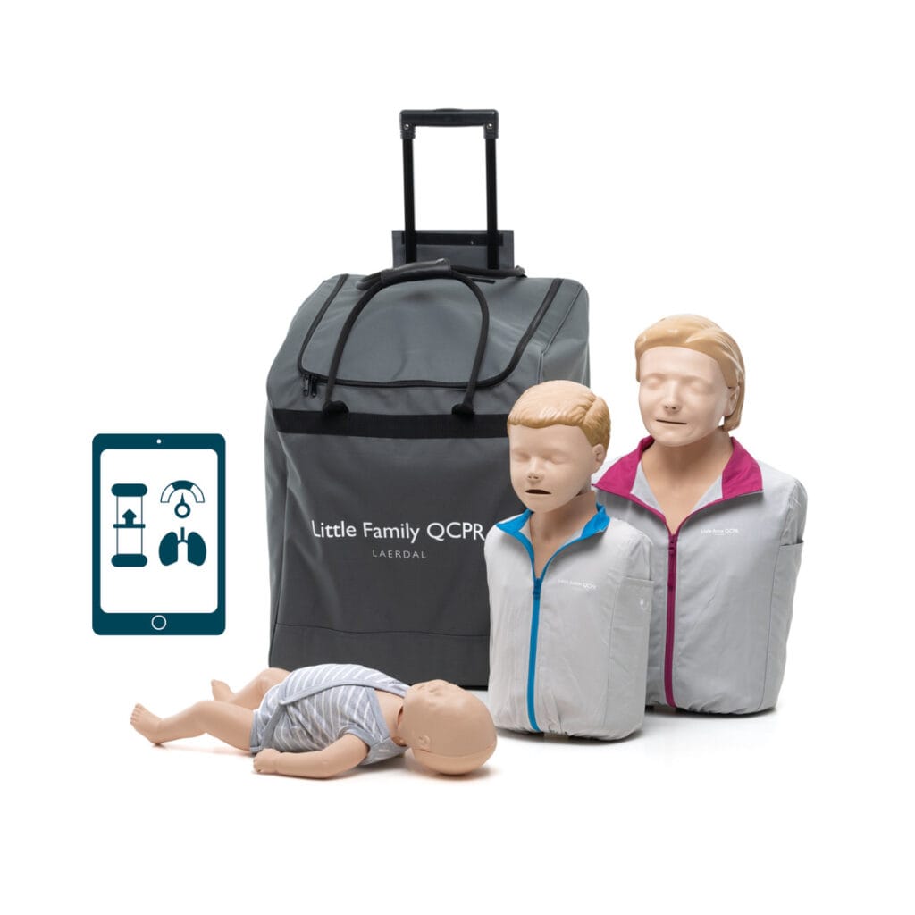 Zestaw 3 fantomów Laerdal Little Family QCPR + defibrylator szkoleniowy