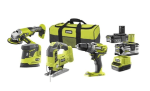 Zestaw elektronarzędzi Ryobi Wkrętarka+Szlifierka+Wyrzynarka+Aku - zestaw