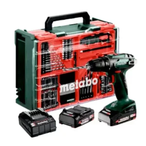 Wiertarko-wkrętarka Metabo BS 18 Set AKU 18V (2x 2.0Ah) z zestawem osprzętu